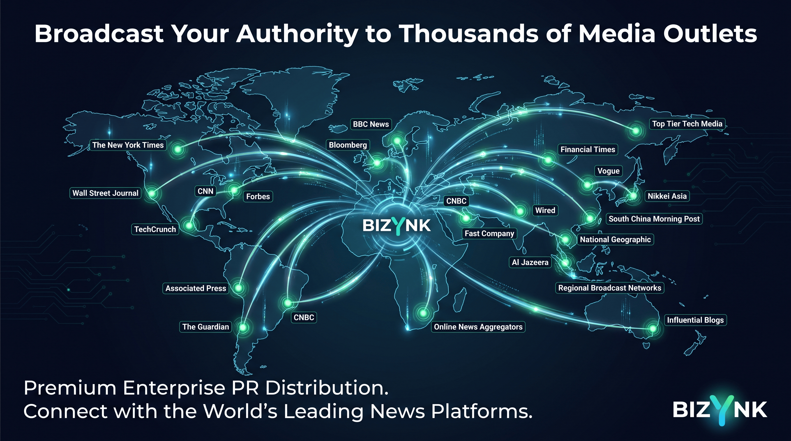 PR and search visibility distribution network map