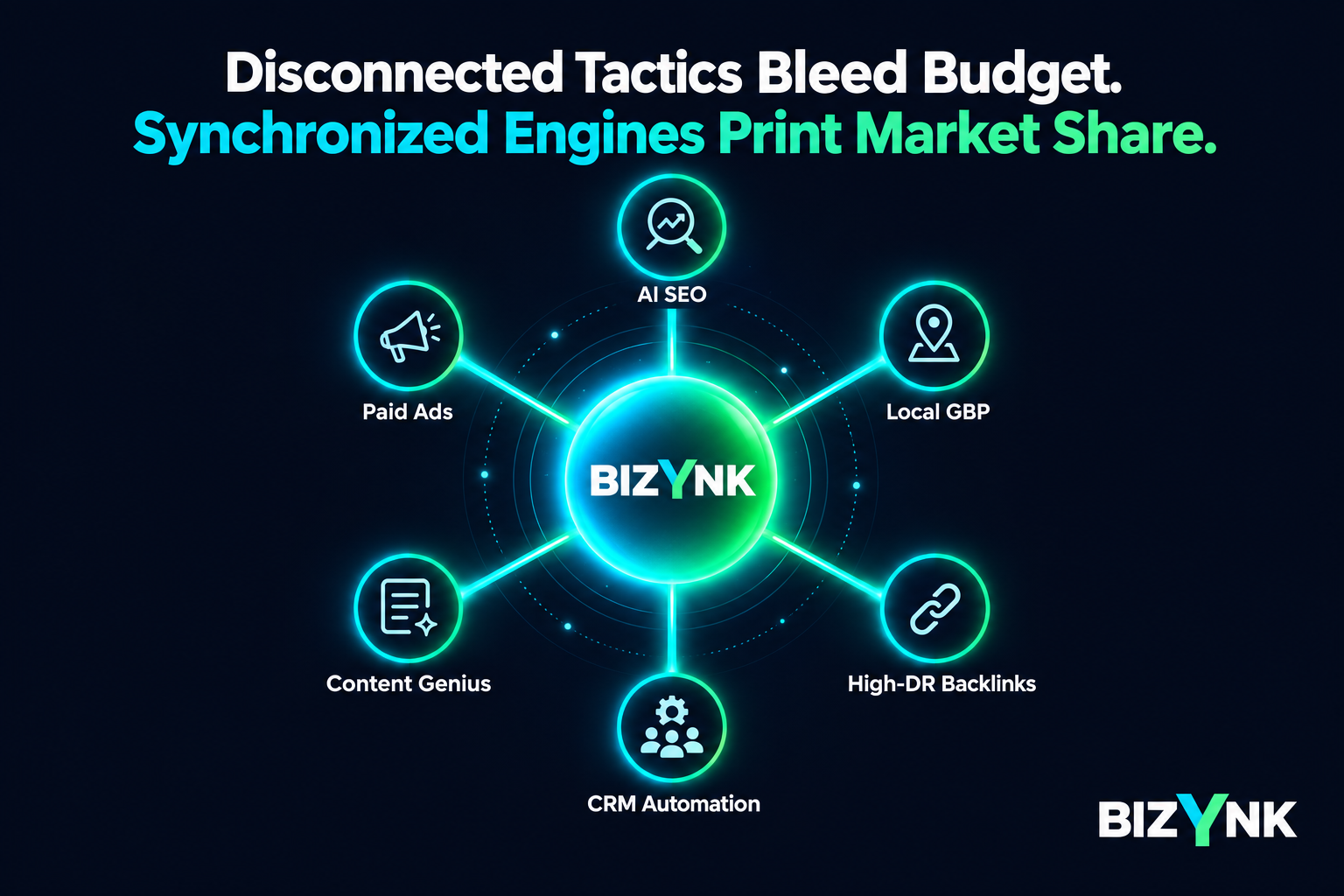 Digital dashboard displaying integrated marketing metrics including click-through rate and quality score